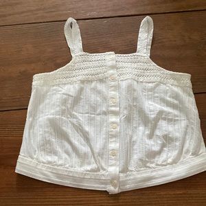 White button up crop top